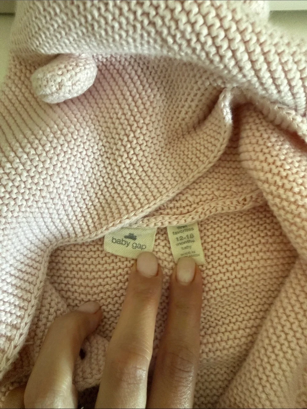 GAP Baby Pink Knit Hooded Cardigan and Pants Set 12-18M
